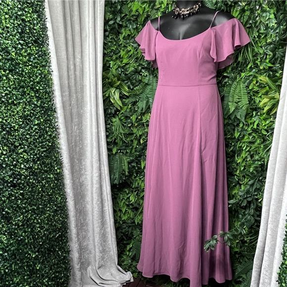 CELEBRATE DB‎ STUDIO Dress Women 12 Pink Flowy Cold Shoulder Evening Gown 2381 - Picture 3 of 10